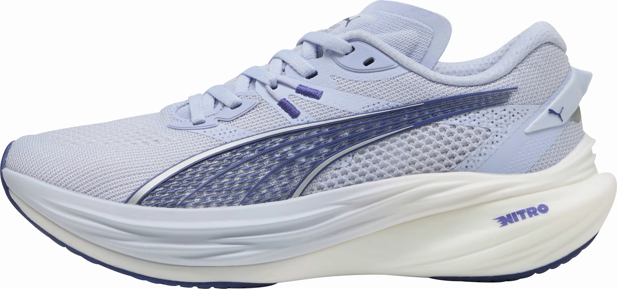 Puma Deviate Nitro 3 Womens Running Shoes - Blue Puma sport shoes with bold branding