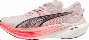 Puma Deviate Nitro 3 Womens Running Shoes - Pink Puma sport shoes with bold branding