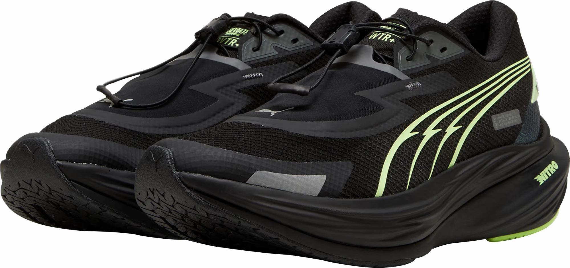 Puma Deviate Nitro 3 WTR  Mens Running Shoes - Black Bold Sneakers