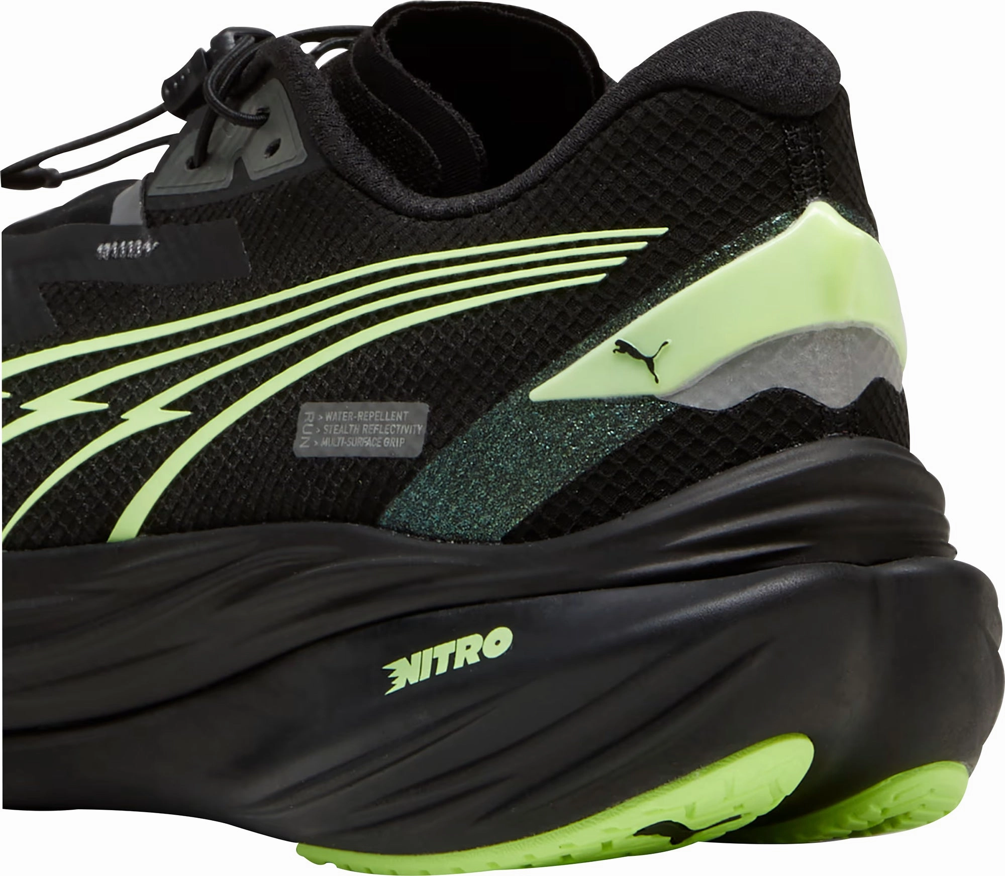 Puma Deviate Nitro 3 WTR  Mens Running Shoes - Black Bold Sneakers