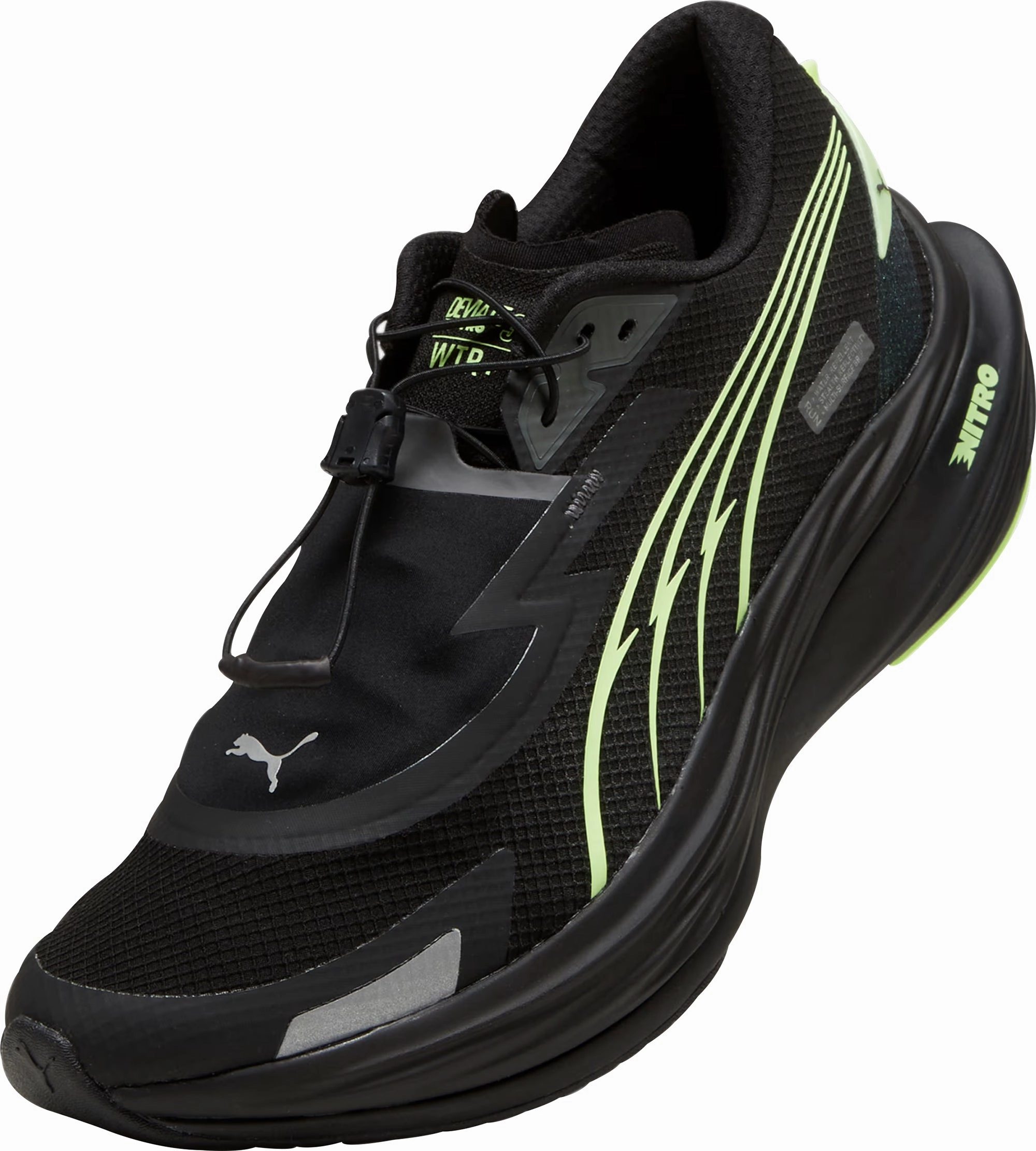 Puma Deviate Nitro 3 WTR  Mens Running Shoes - Black Bold Sneakers