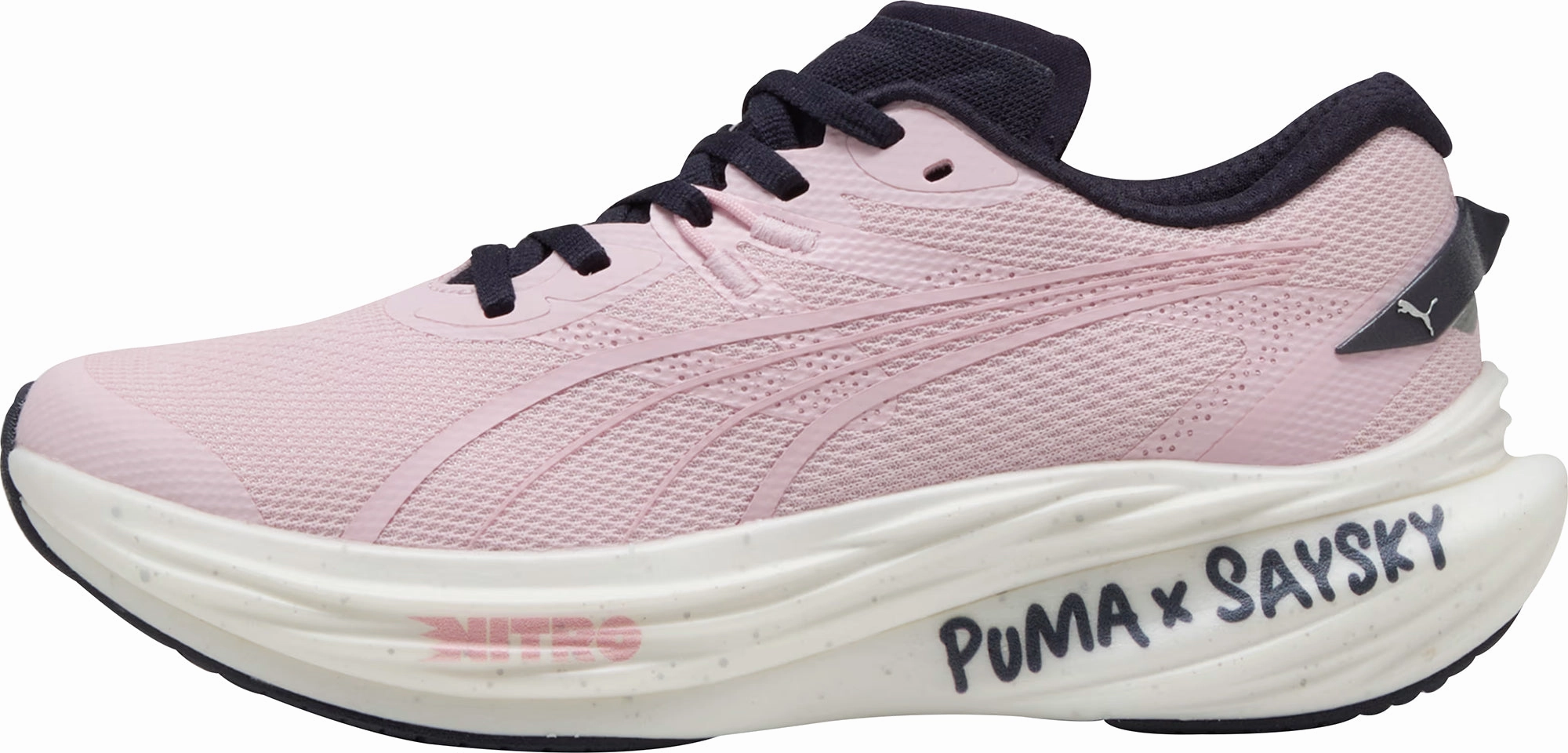Puma Deviate Nitro 3 X SAYSKY Womens Running Shoes - Pink Puma sport shoes with bold branding
