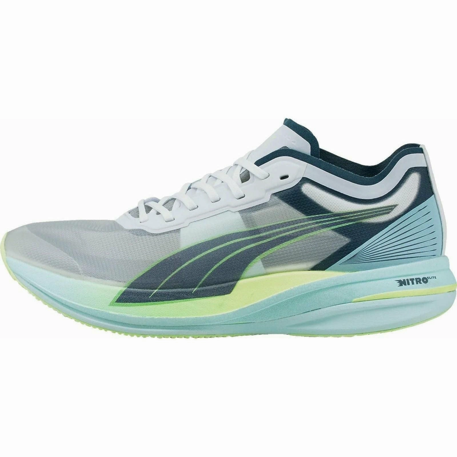 Puma Deviate Nitro Elite Racer Mens Running Shoes - White Puma athletic shoes for urban lifestyle