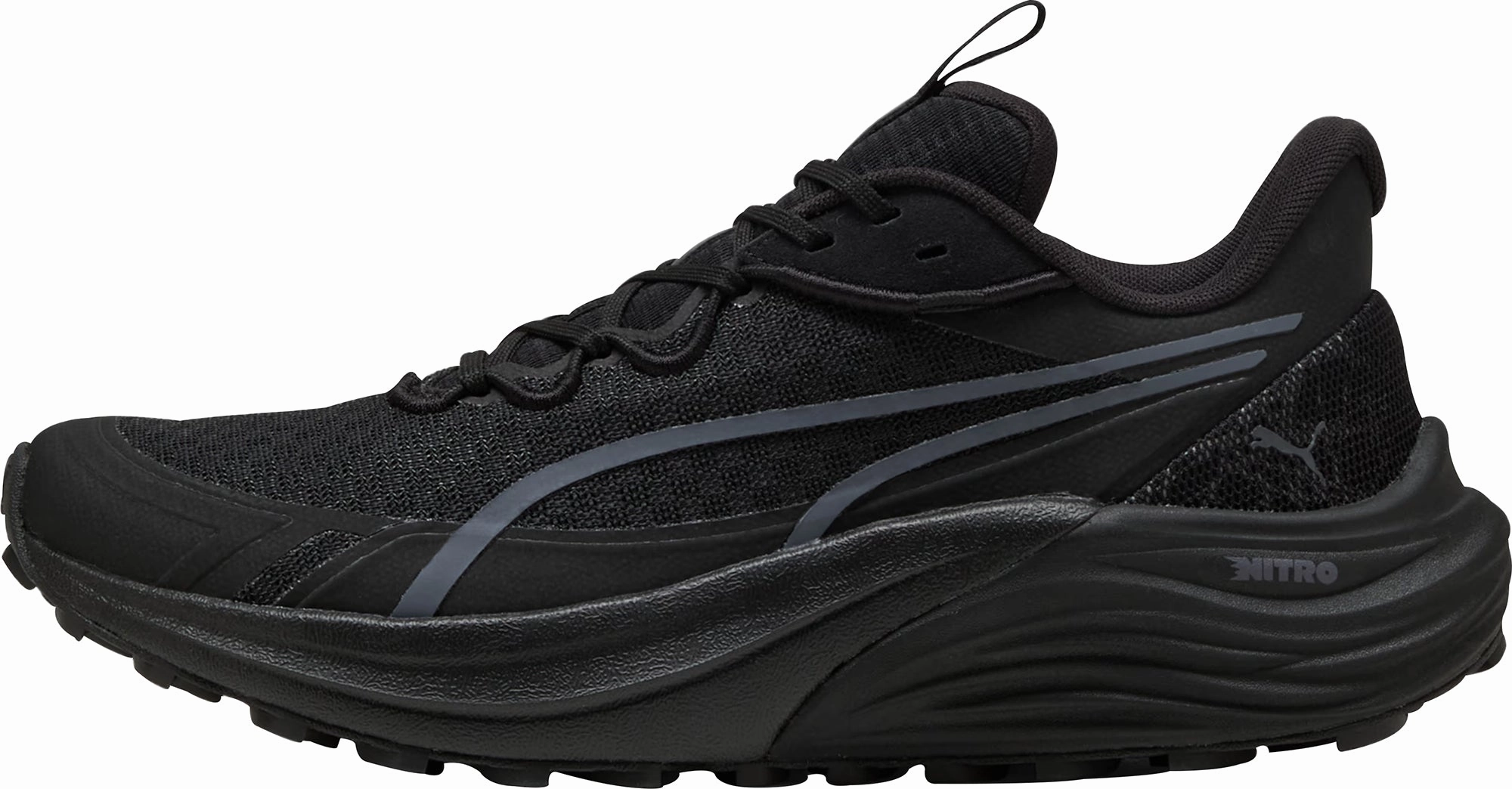 Puma Electrify Nitro 4 Mens Trail Running Shoes - Black Puma sport shoes with bold branding