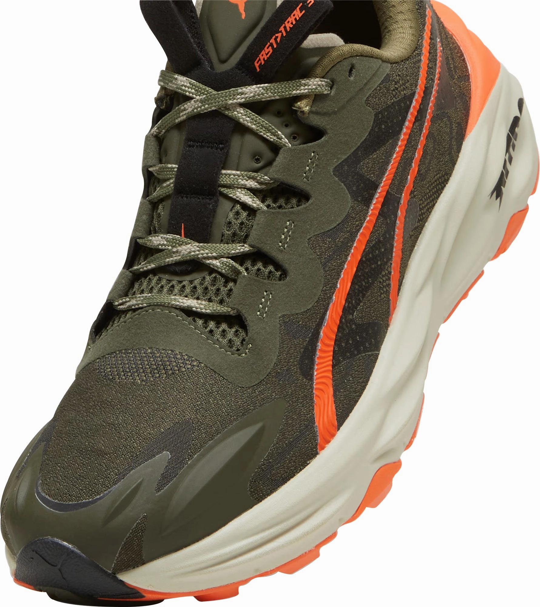 Puma Fast-Trac Nitro 3 Mens Trail Running Shoes - Green Cozy Footwear