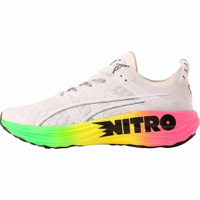 Puma ForeverRun Nitro Mens Running Shoes - White Puma sport shoes with bold branding