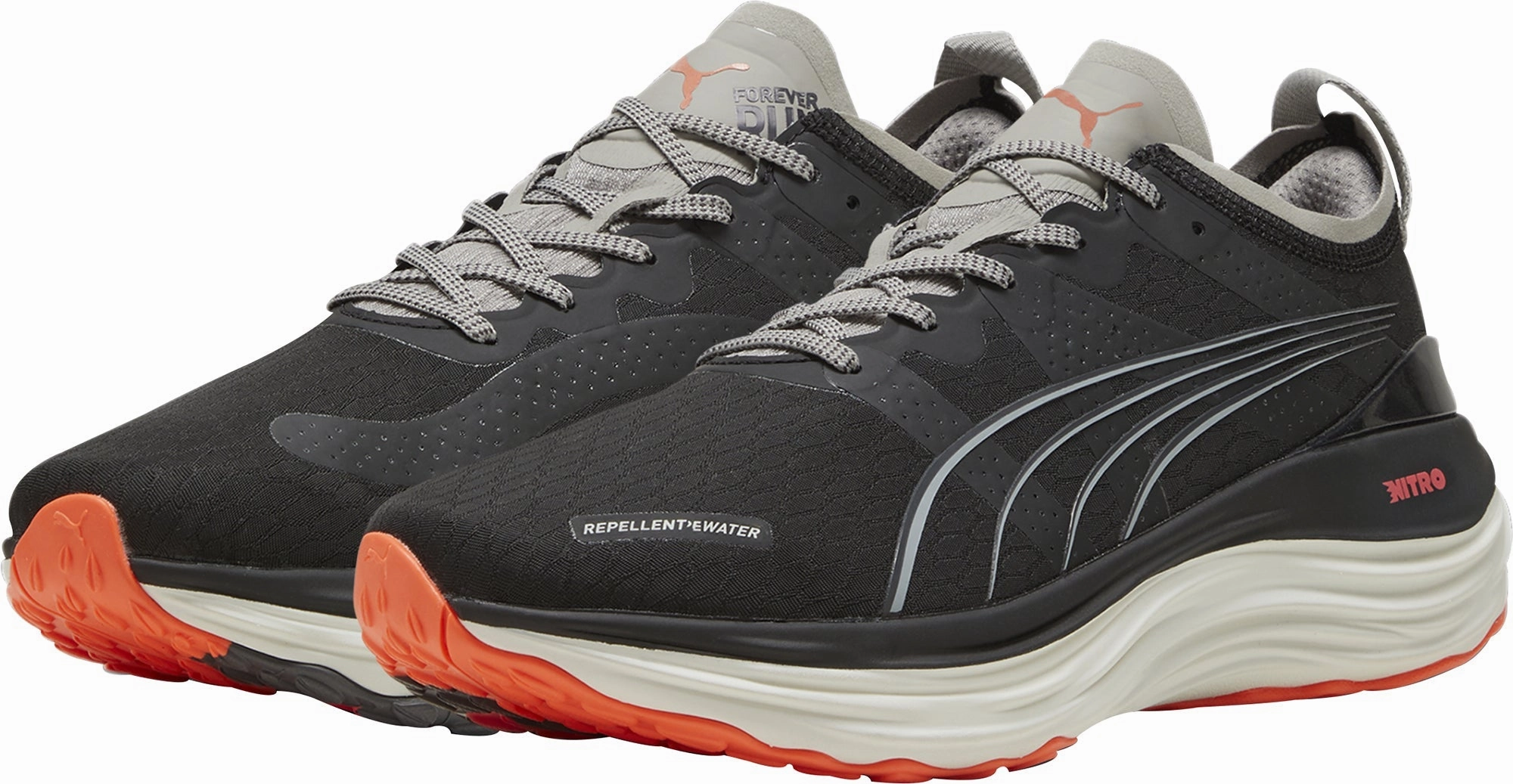 Puma ForeverRun Nitro WTR Mens Running Shoes - Black Bold Sneakers