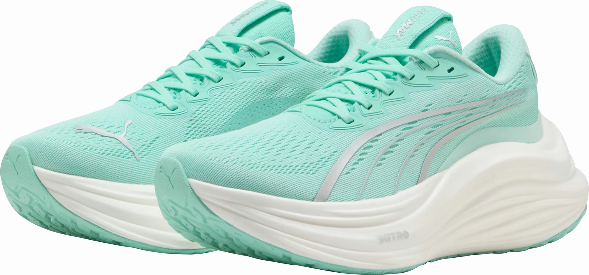 Puma MagMax Nitro Womens Running Shoes - Green Cozy Footwear