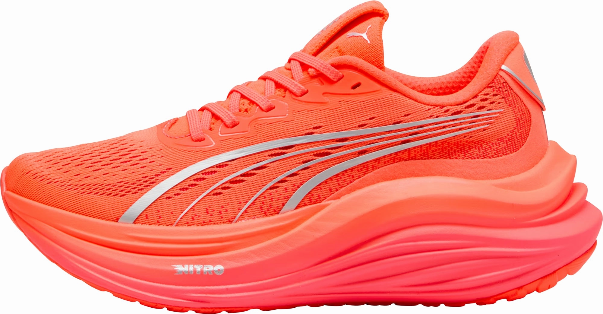 Puma MagMax Nitro Womens Running Shoes - Red Puma athletic shoes for urban lifestyle