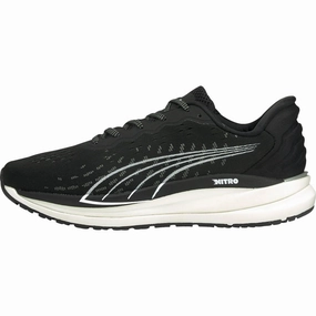 Puma Magnify Nitro Womens Running Shoes - Black Puma sport shoes with bold branding
