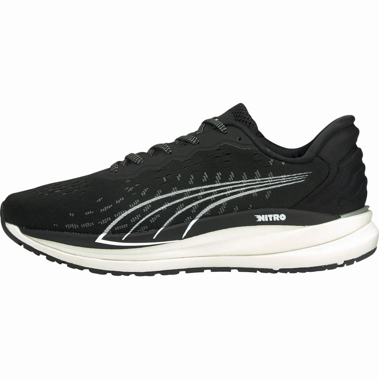 Puma Magnify Nitro Womens Running Shoes - Black Puma sport shoes with bold branding