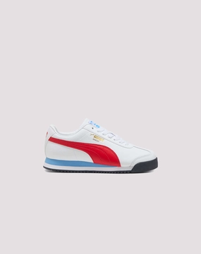 Puma Roma 24 Standard Grade School Boys' "White/Red/Blue" Puma casual sneakers with soft insoles