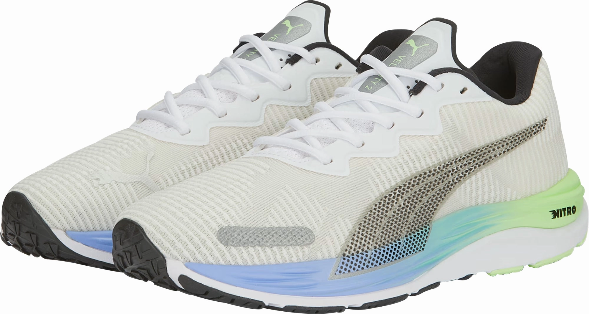 Puma Velocity Nitro 2 Fade Mens Running Shoes - White Bold Sneakers