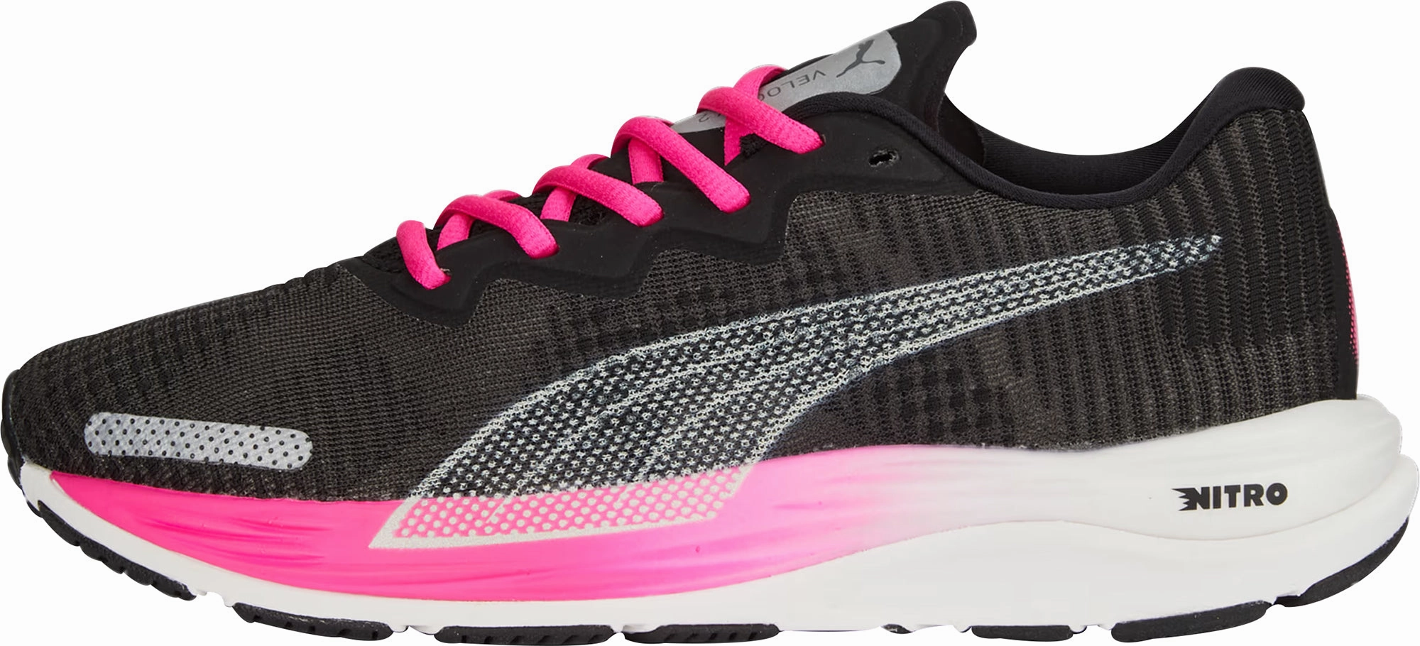 Puma Velocity Nitro 2 Womens Running Shoes - Black Puma sport shoes with bold branding