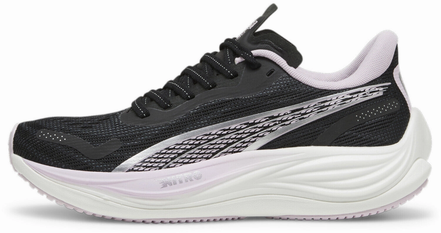 Puma Velocity Nitro 3 Womens Running Shoes - Black Puma sport shoes with bold branding