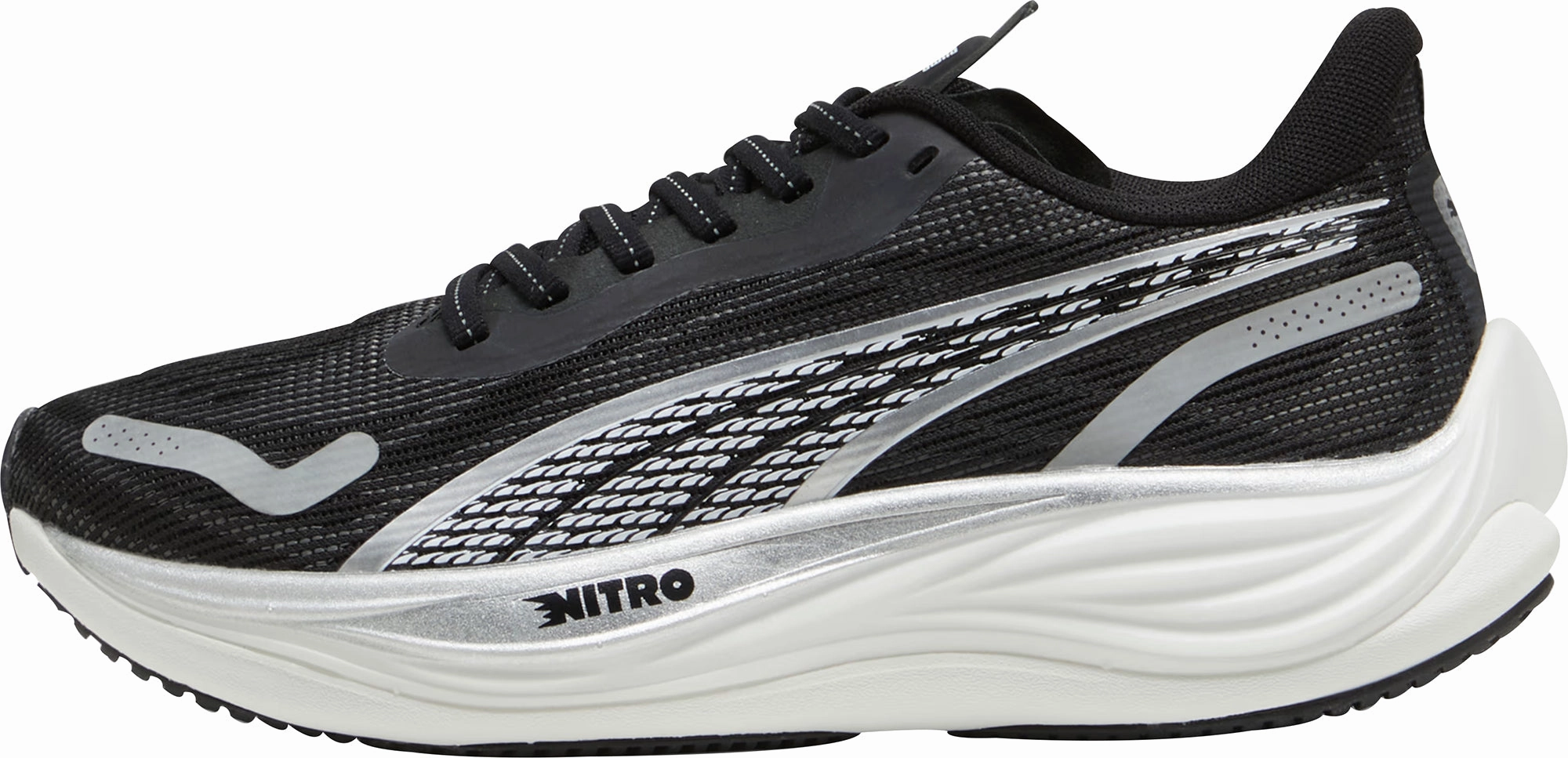 Puma Velocity Nitro 3 Womens Running Shoes - Black Puma sport shoes with bold branding