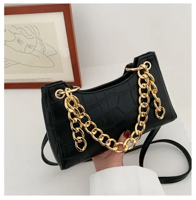 Purple Tote Bags For Women Vintage Handbag Mini Leather Shoulder Bag Retro Women Bag Stone Pattern Female Purse Fashion Nova Bags