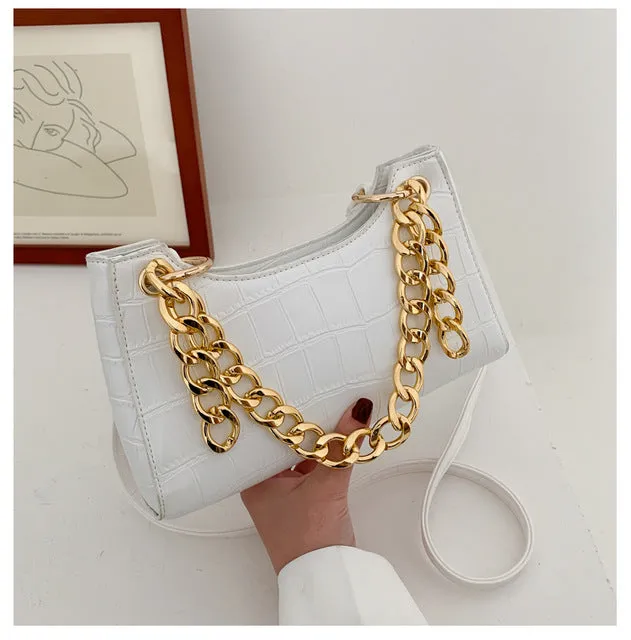 Purple Tote Bags For Women Vintage Handbag Mini Leather Shoulder Bag Retro Women Bag Stone Pattern Female Purse Fashion Nova Bags