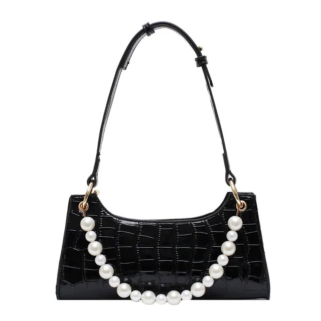 Purple Tote Bags For Women Vintage Handbag Mini Leather Shoulder Bag Retro Women Bag Stone Pattern Female Purse Fashion Nova Bags
