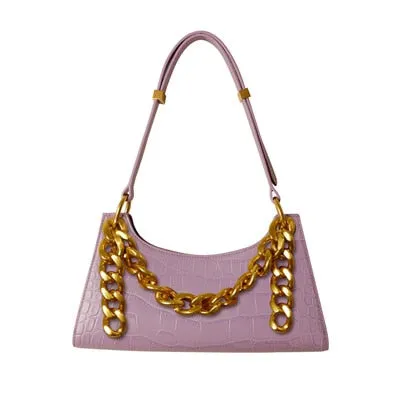 Purple Tote Bags For Women Vintage Handbag Mini Leather Shoulder Bag Retro Women Bag Stone Pattern Female Purse Fashion Nova Bags