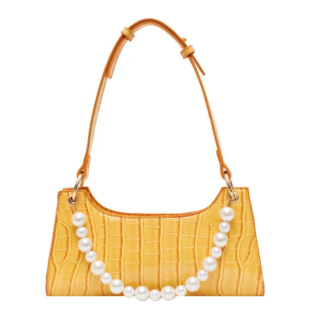 Purple Tote Bags For Women Vintage Handbag Mini Leather Shoulder Bag Retro Women Bag Stone Pattern Female Purse Fashion Nova Bags