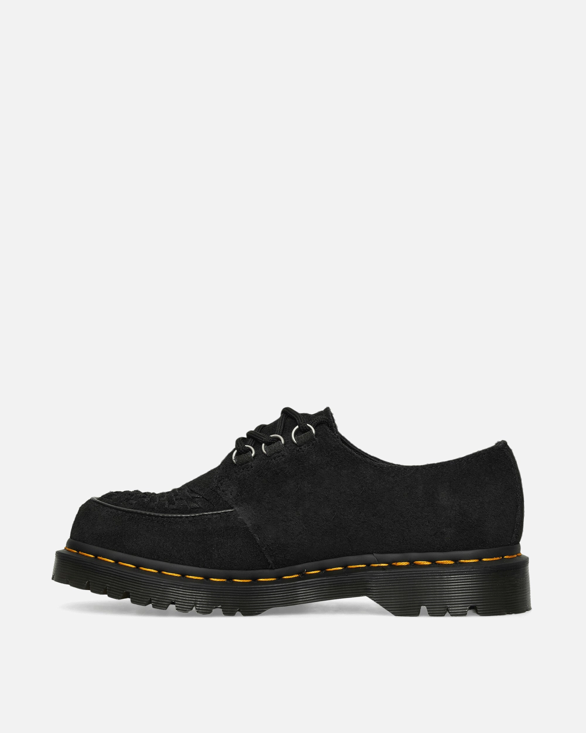 Ramsey Woven Suede Creepers Black Smooth Leather Boots