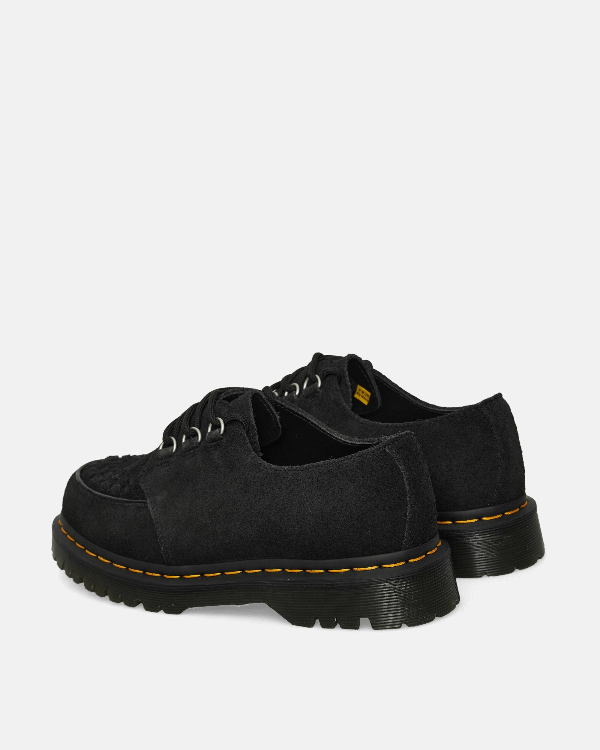 Ramsey Woven Suede Creepers Black Smooth Leather Boots