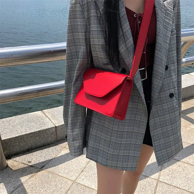 RanHuang New Arrive 2020 Women Pu Leather Shoulder Bags Girls Brief Flap Women's Casual Messenger Bags Crossbody Bags Fashion Nova Bags