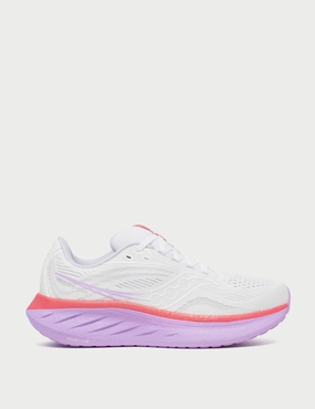 Ride 18 - White/Coral Saucony comfortable workout shoes for fitness