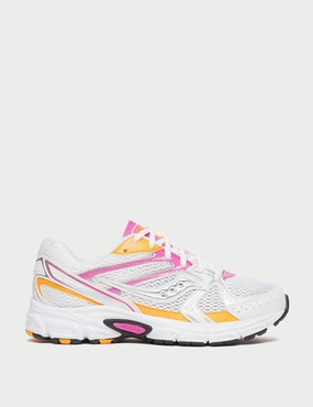 Ride Millennium - White/Pink/Orange Saucony comfortable workout shoes for fitness