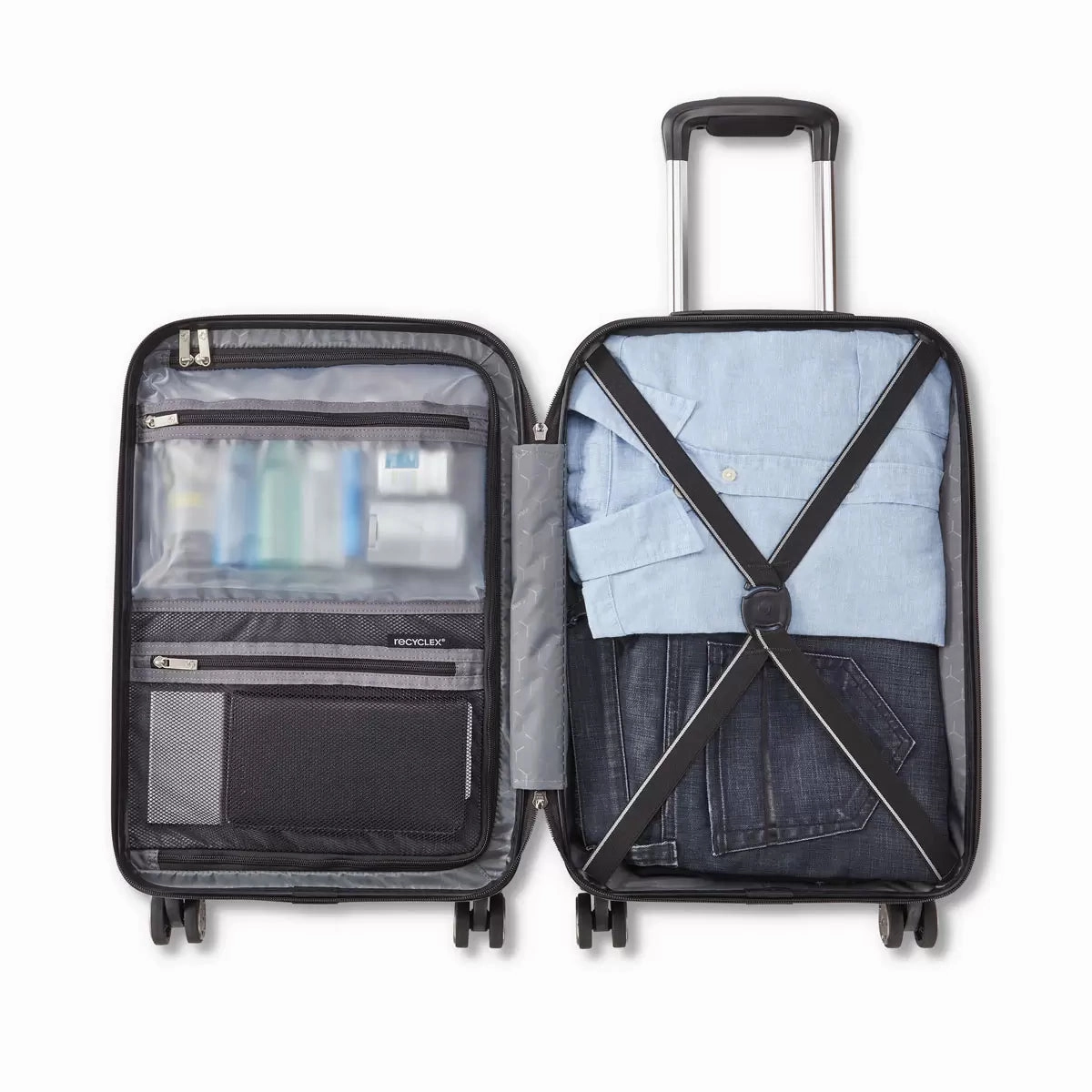 Samsonite Amplitude Large Hardside Suitcase in Silver with TSA Lock, Expandable & 112L Capacity, 360° Spinner