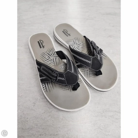 Sandals Flats By Clarks In Black & Grey, Size: 6 Clarks leather shoes for daily wear