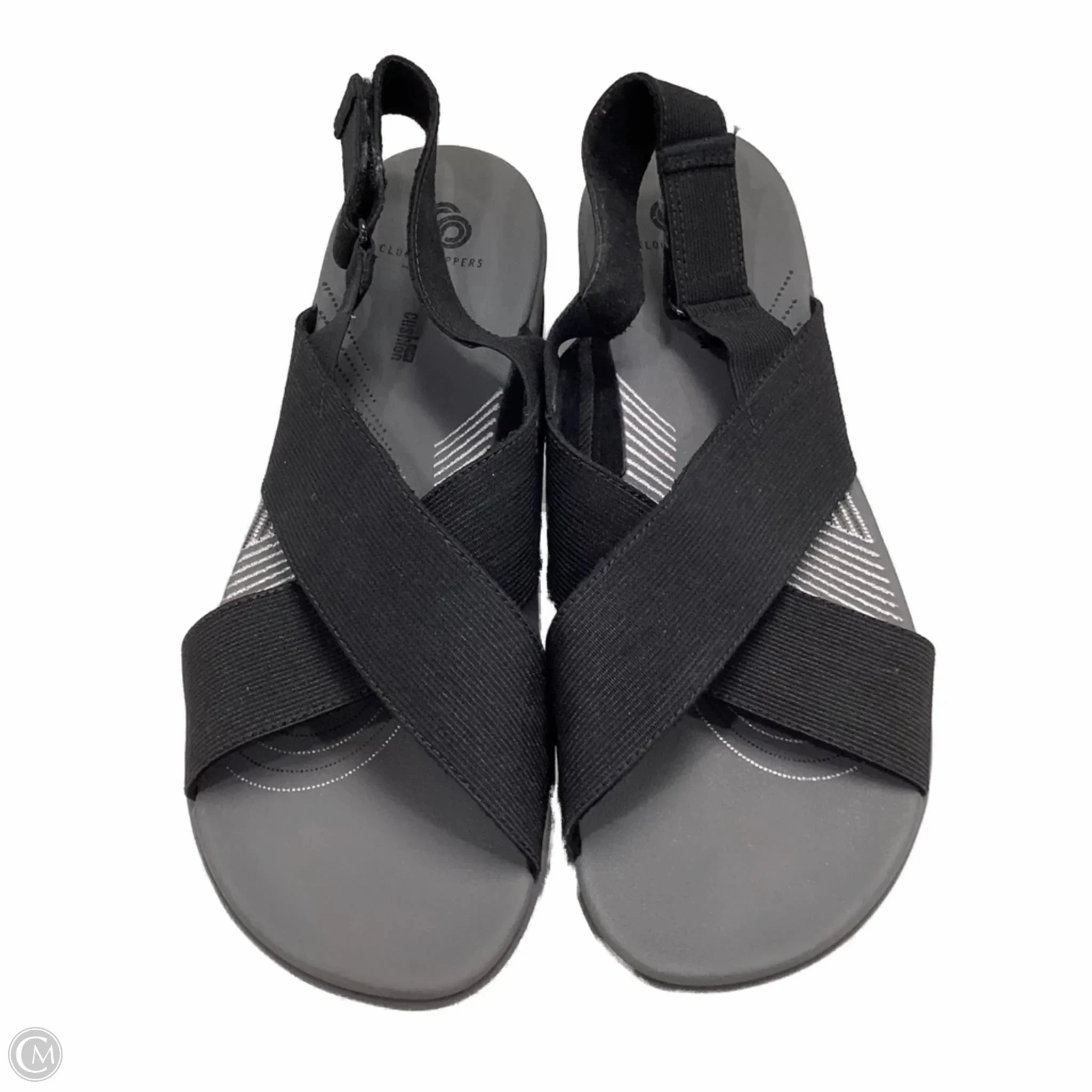Sandals Flats By Clarks In Black, Size: 10 Leather Footwear