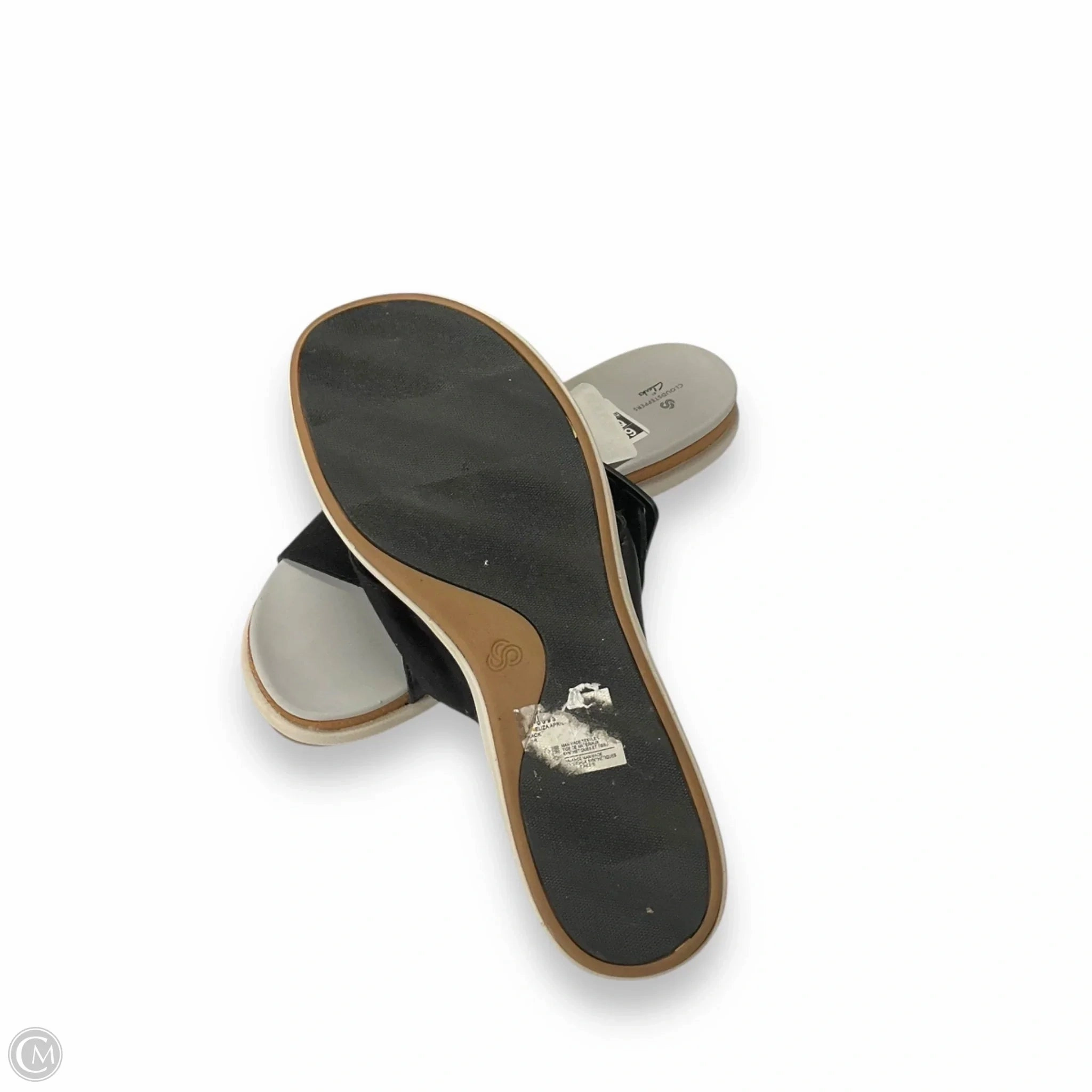 Sandals Flats By Clarks In Black, Size: 10 Leather Footwear