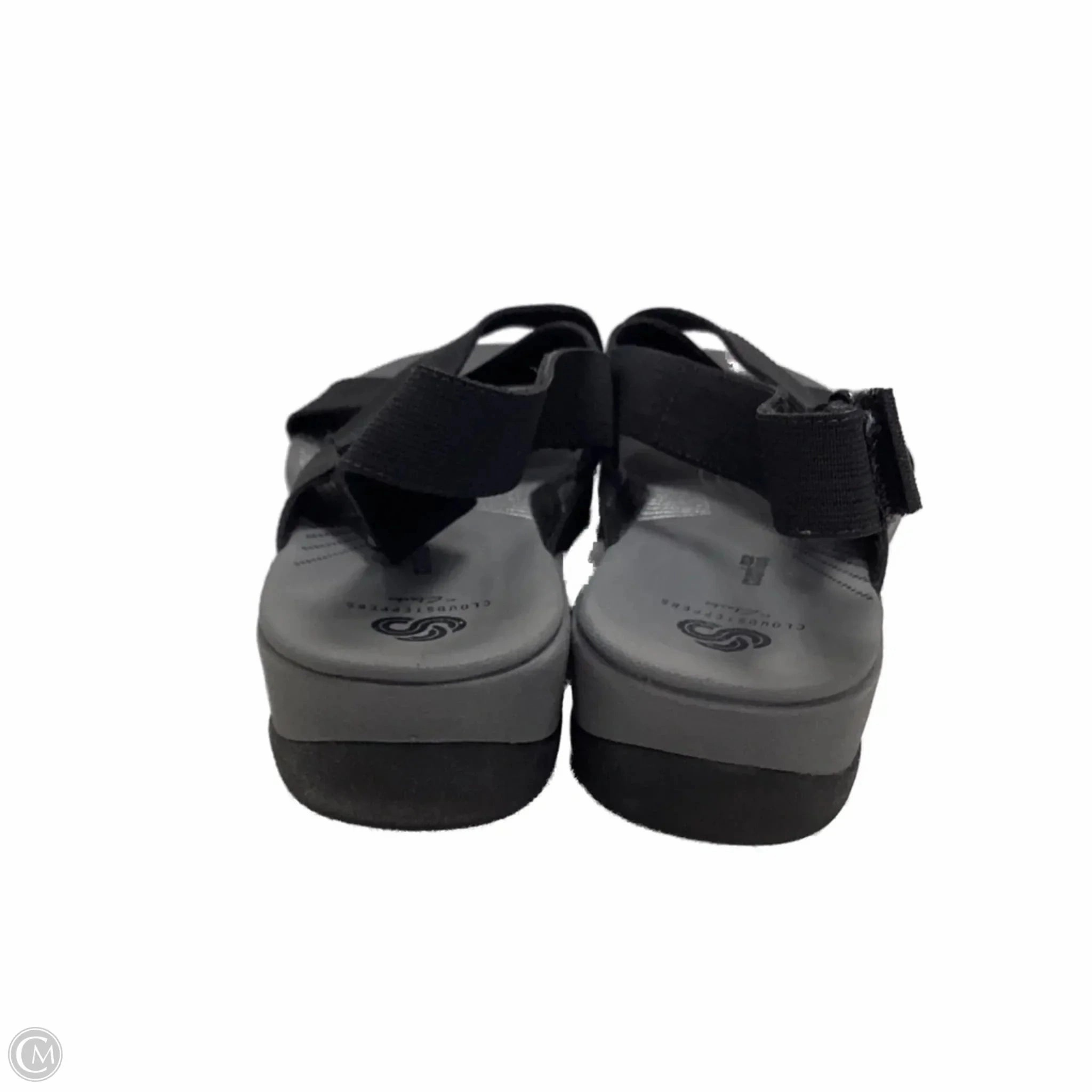 Sandals Flats By Clarks In Black, Size: 10 Leather Footwear