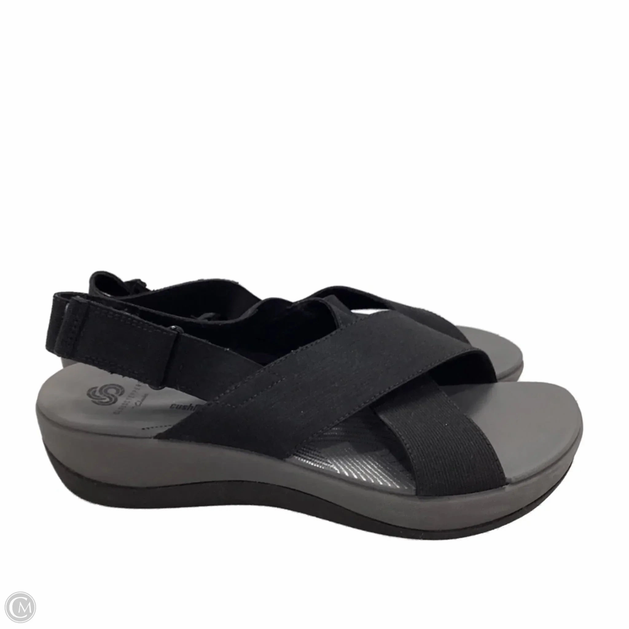 Sandals Flats By Clarks In Black, Size: 10 Leather Footwear