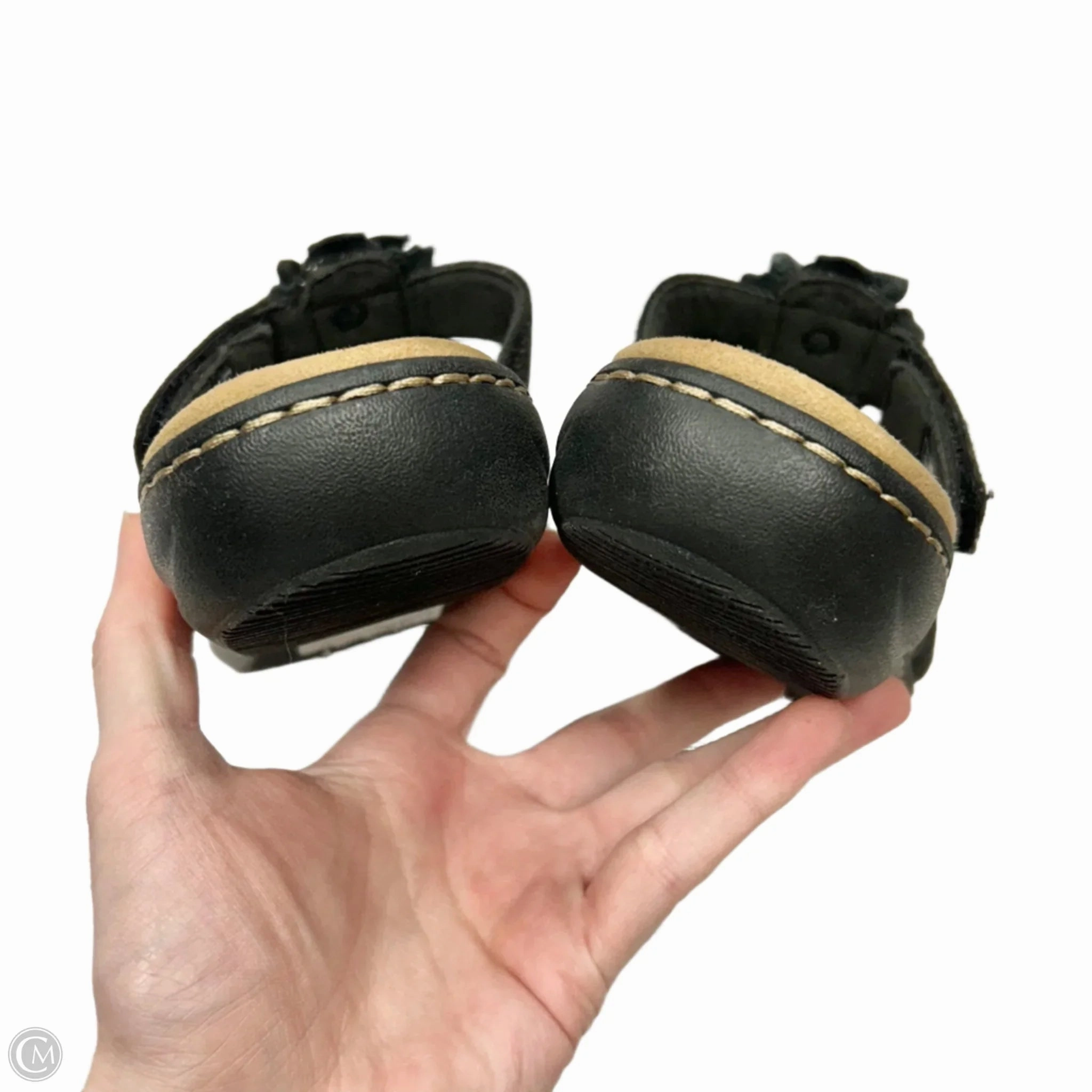 Sandals Flats By Clarks In Black, Size: 6.5 Leather Footwear