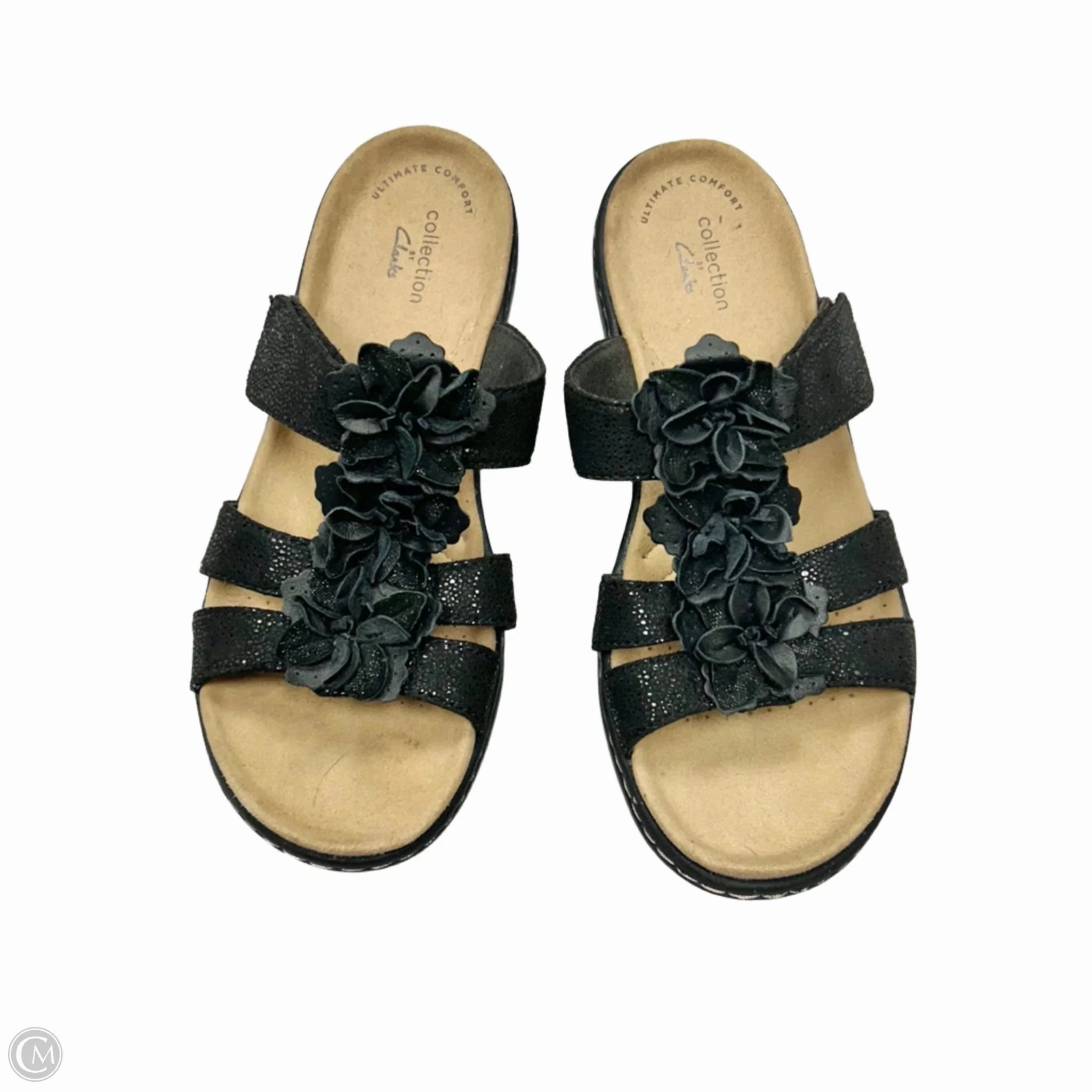 Sandals Flats By Clarks In Black, Size: 6.5 Clarks leather shoes for daily wear