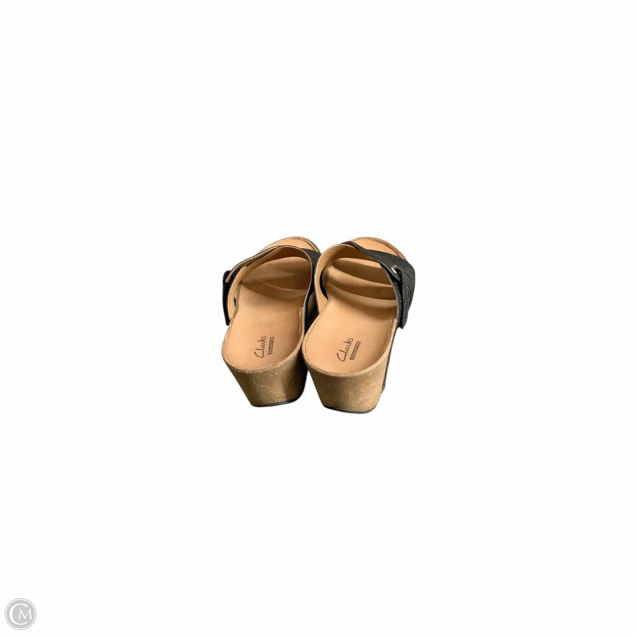 Sandals Flats By Clarks In Black, Size: 8.5 Leather Footwear