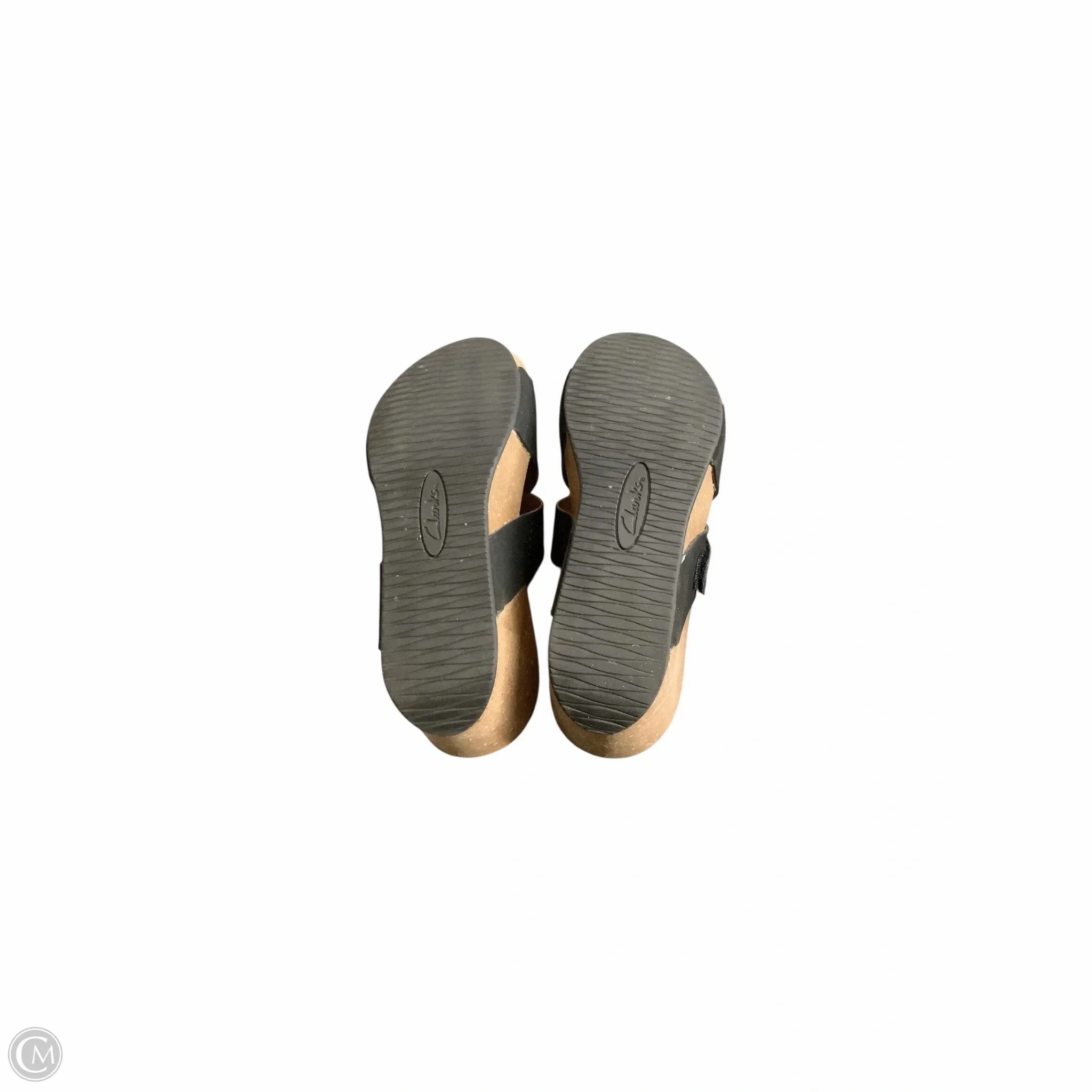 Sandals Flats By Clarks In Black, Size: 8.5 Leather Footwear