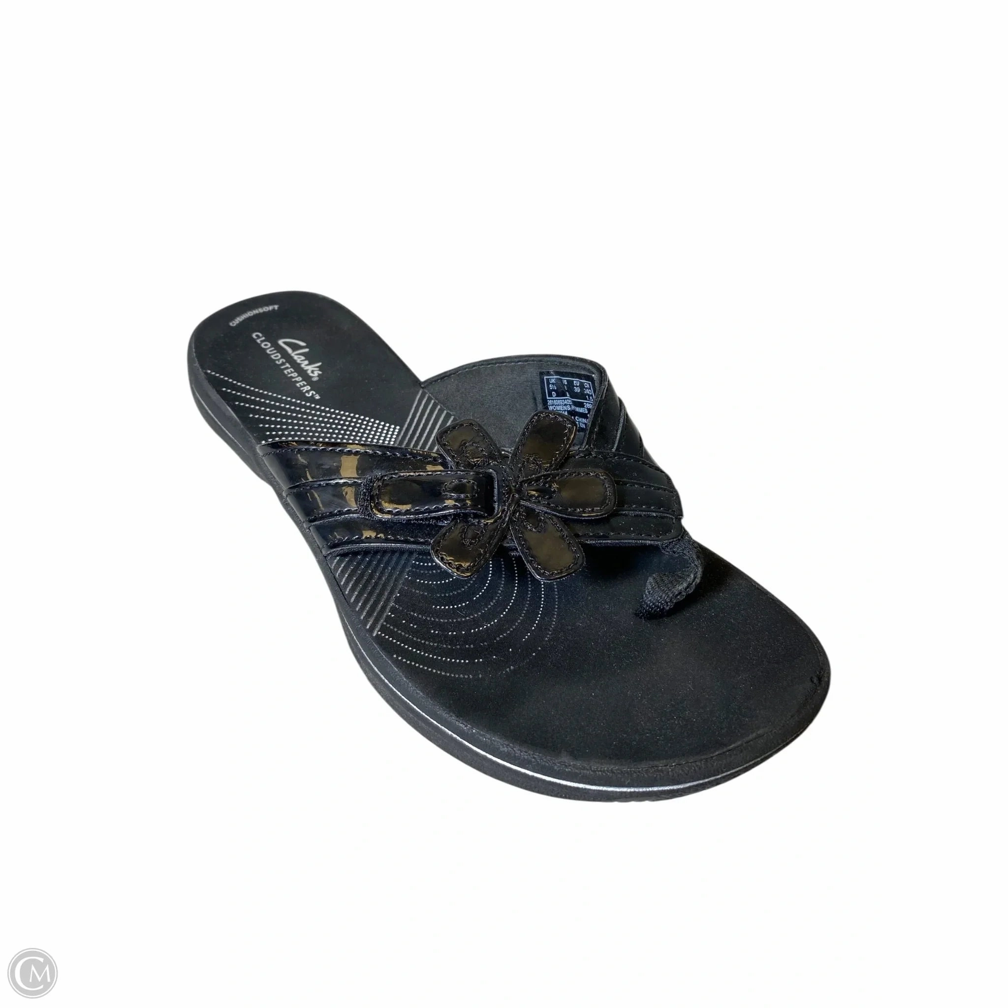 Sandals Flats By Clarks In Black, Size: 8 Leather Footwear