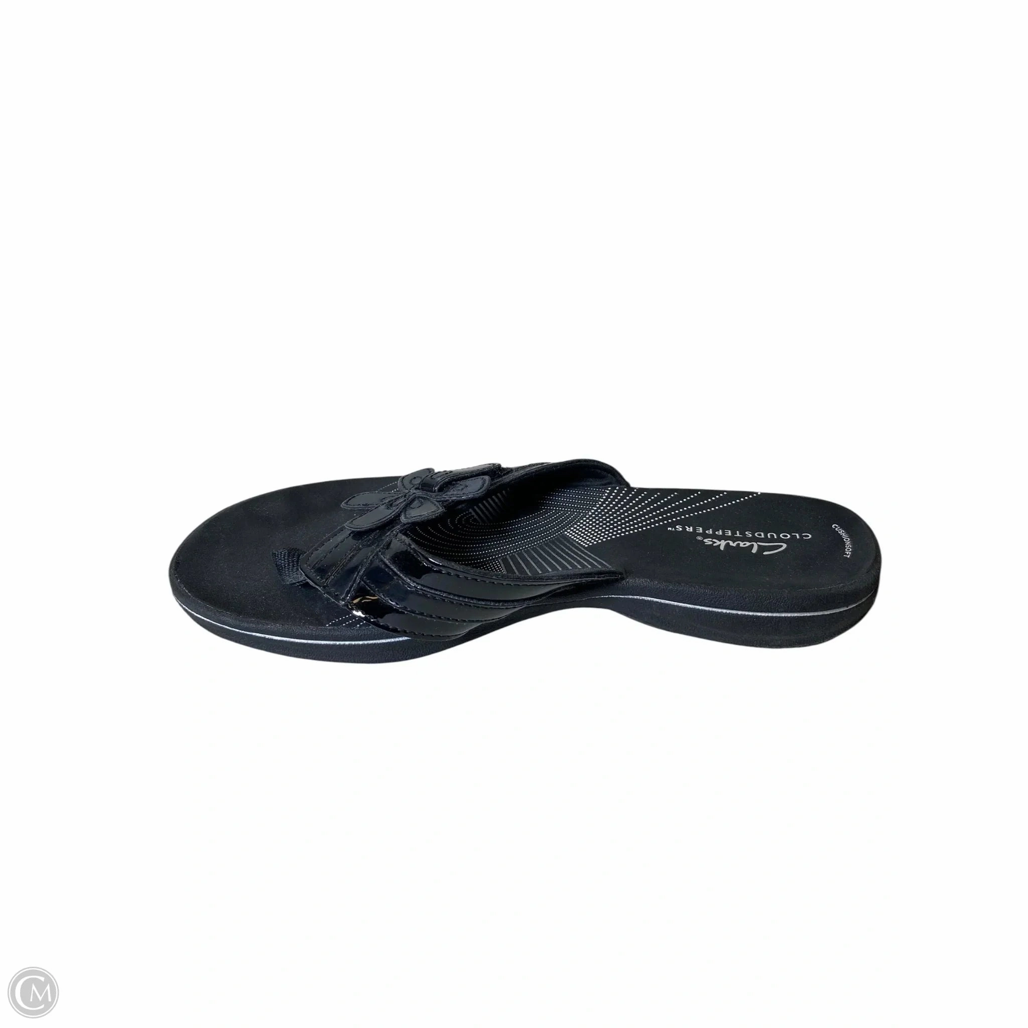 Sandals Flats By Clarks In Black, Size: 8 Leather Footwear