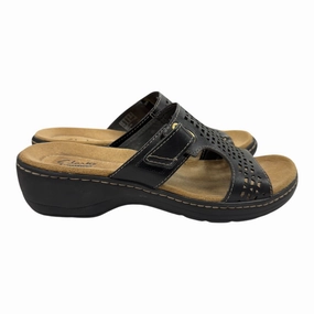 Sandals Flats By Clarks In Black, Size:8 Clarks leather shoes for daily wear