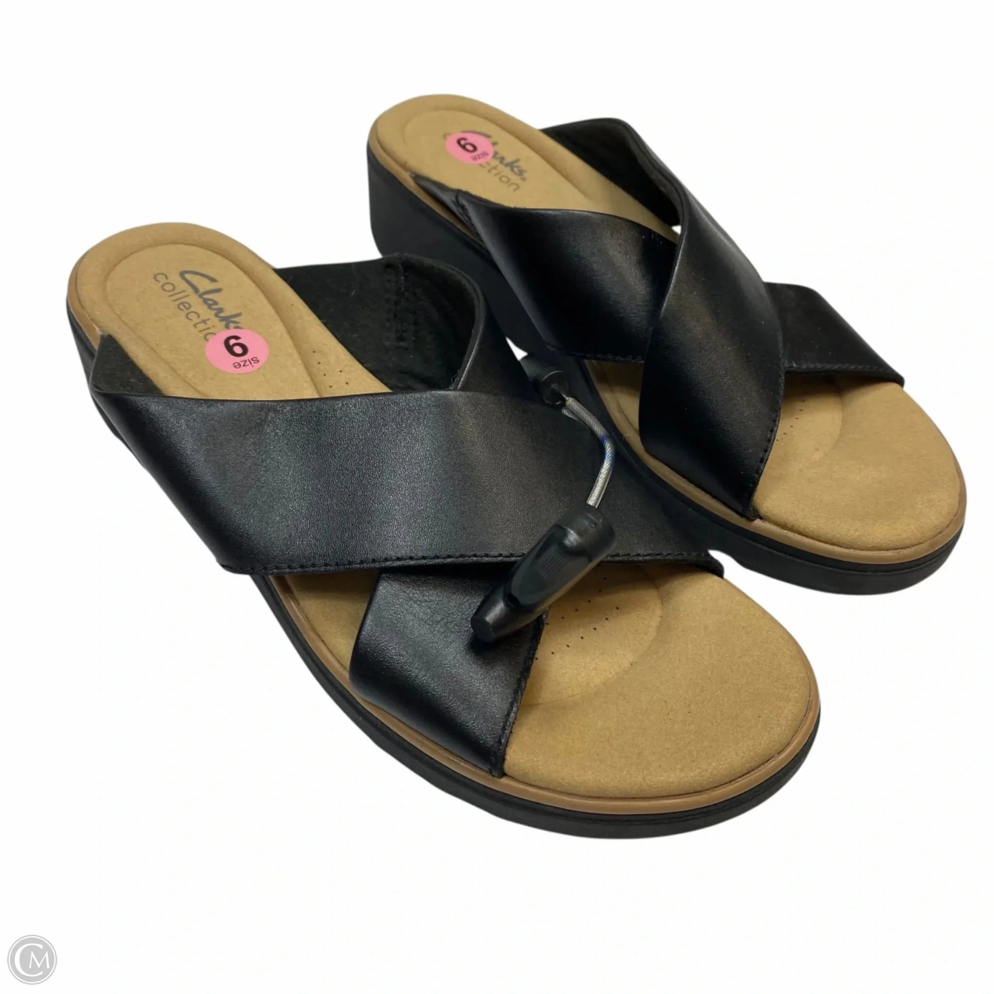 Sandals Flats By Clarks In Black, Size: 9 Clarks leather shoes for daily wear