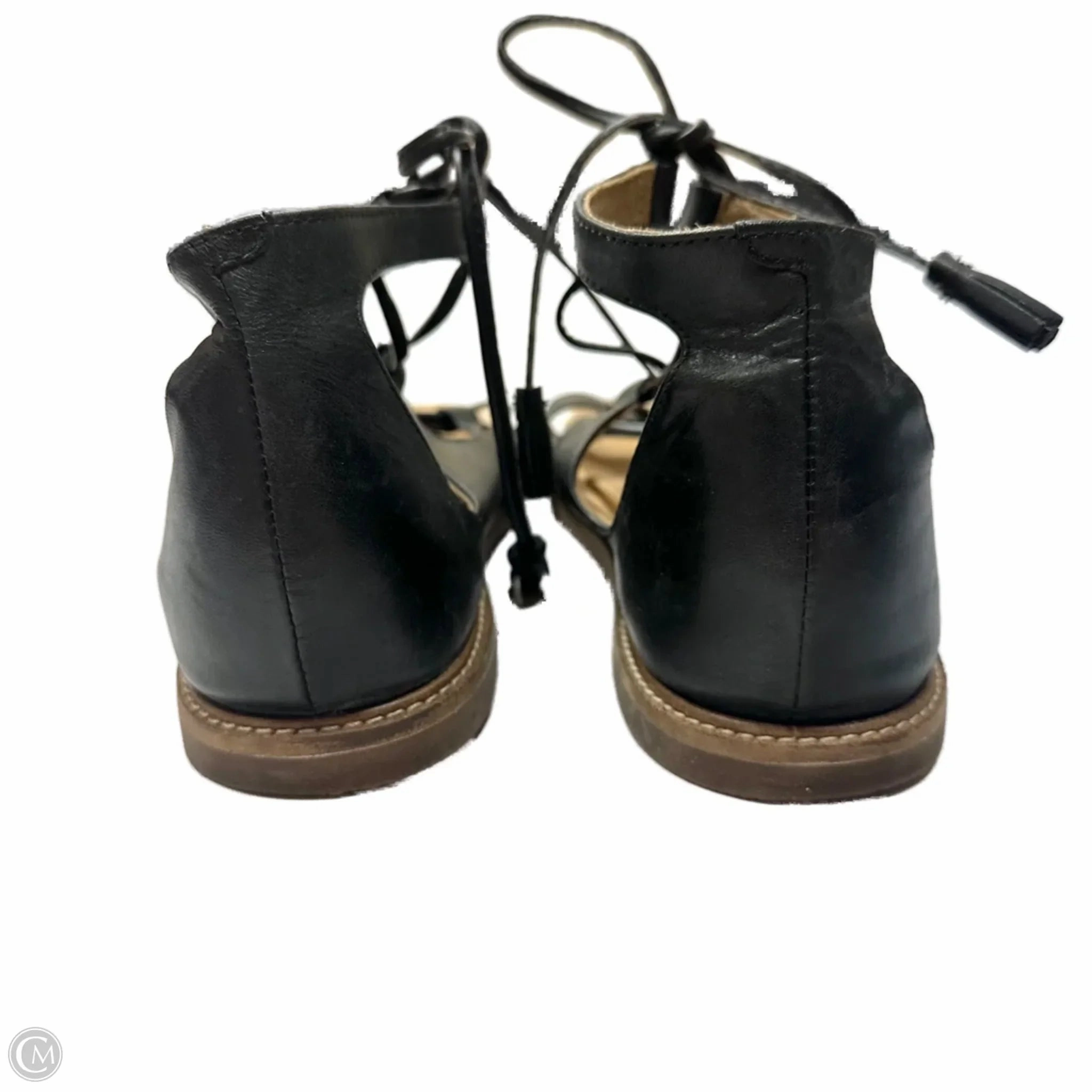 Sandals Flats By Clarks In Black, Size: 9 Leather Footwear