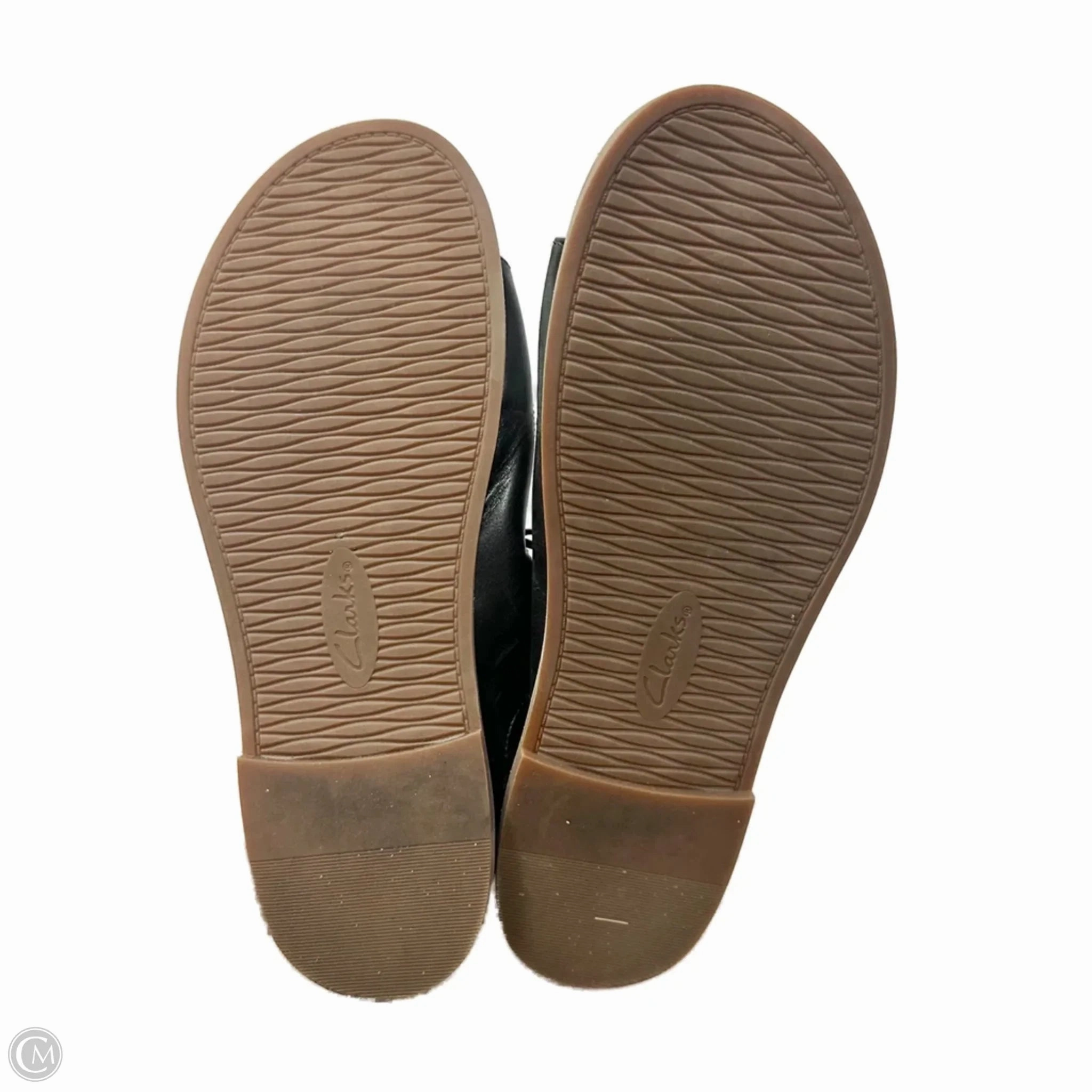 Sandals Flats By Clarks In Black, Size: 9 Leather Footwear