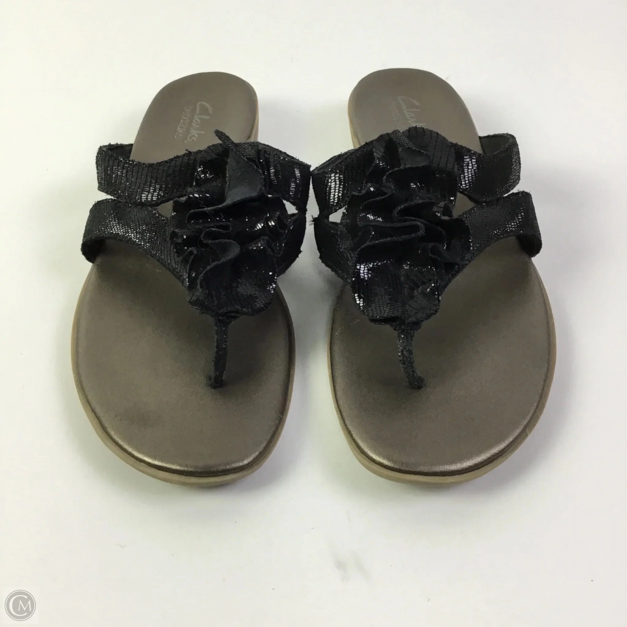 Sandals Flats By Clarks In Black, Size: 9 Clarks leather shoes for daily wear