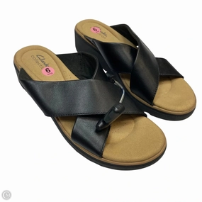 Sandals Flats By Clarks In Black, Size: 9 Clarks leather shoes for daily wear
