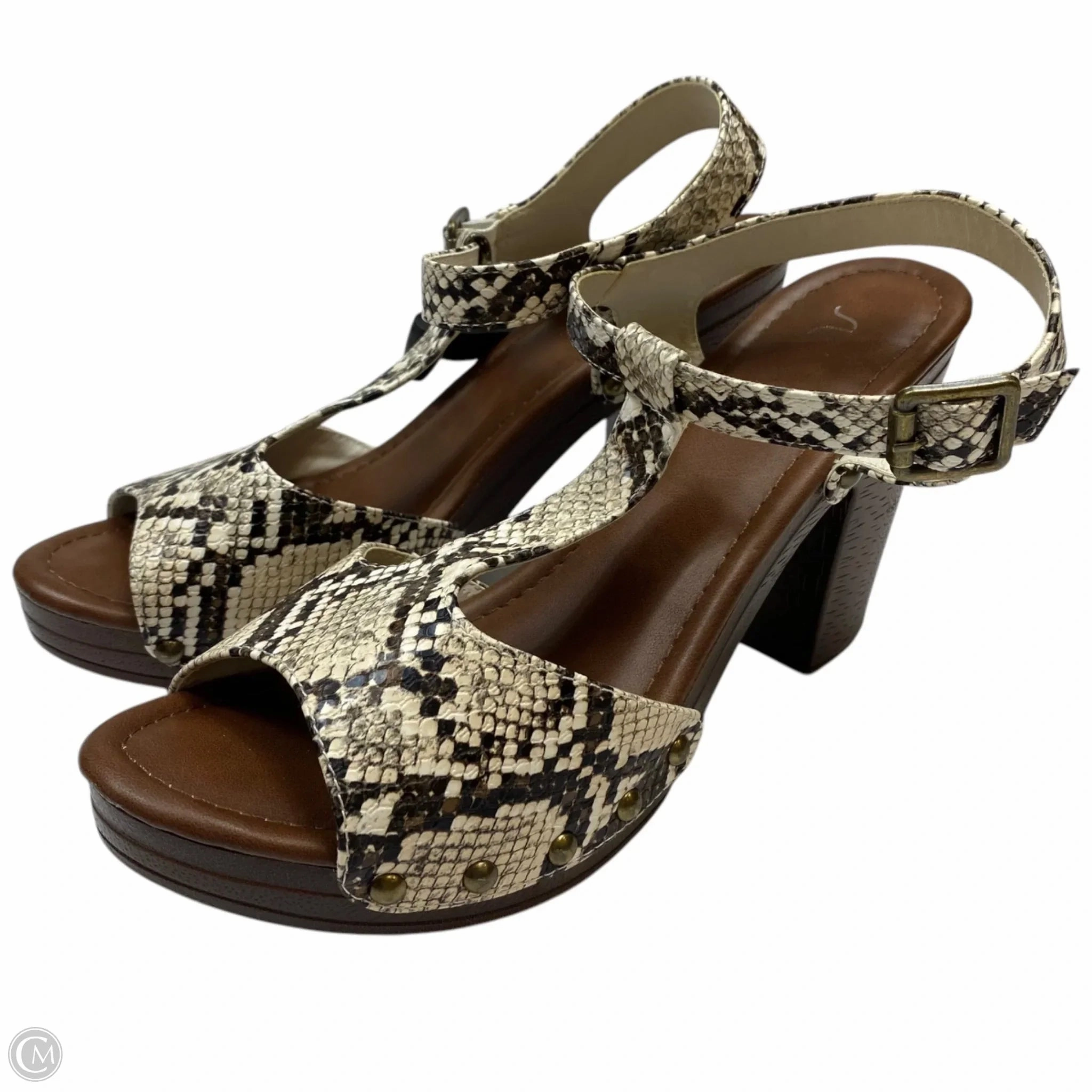 Sandals Flats By Clarks In Black, Size: 9 Leather Footwear