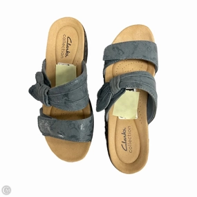 Sandals Flats By Clarks In Blue, Size: 6.5 Clarks leather shoes for daily wear
